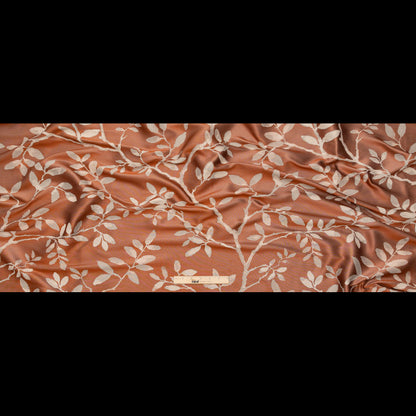 British Imported Rust Leafy Jacquard Full