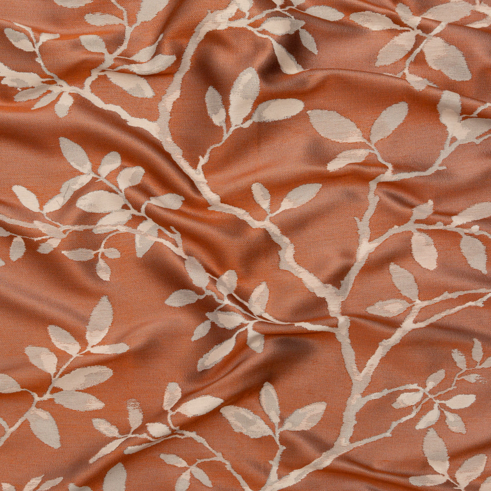 British Imported Rust Leafy Jacquard