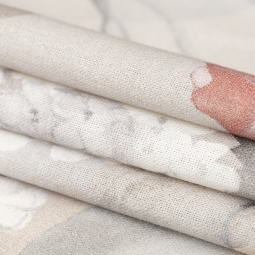 British Imported Vintage Floral Printed Cotton Canvas Folded