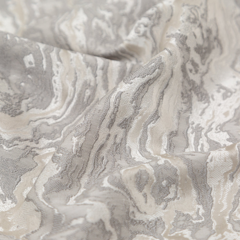 Home Decor Jacquard - Silver Sedimentary Rock Abstract - British Imported Detail