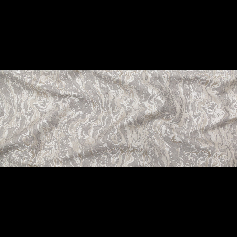 Home Decor Jacquard - Silver Sedimentary Rock Abstract - British Imported Full