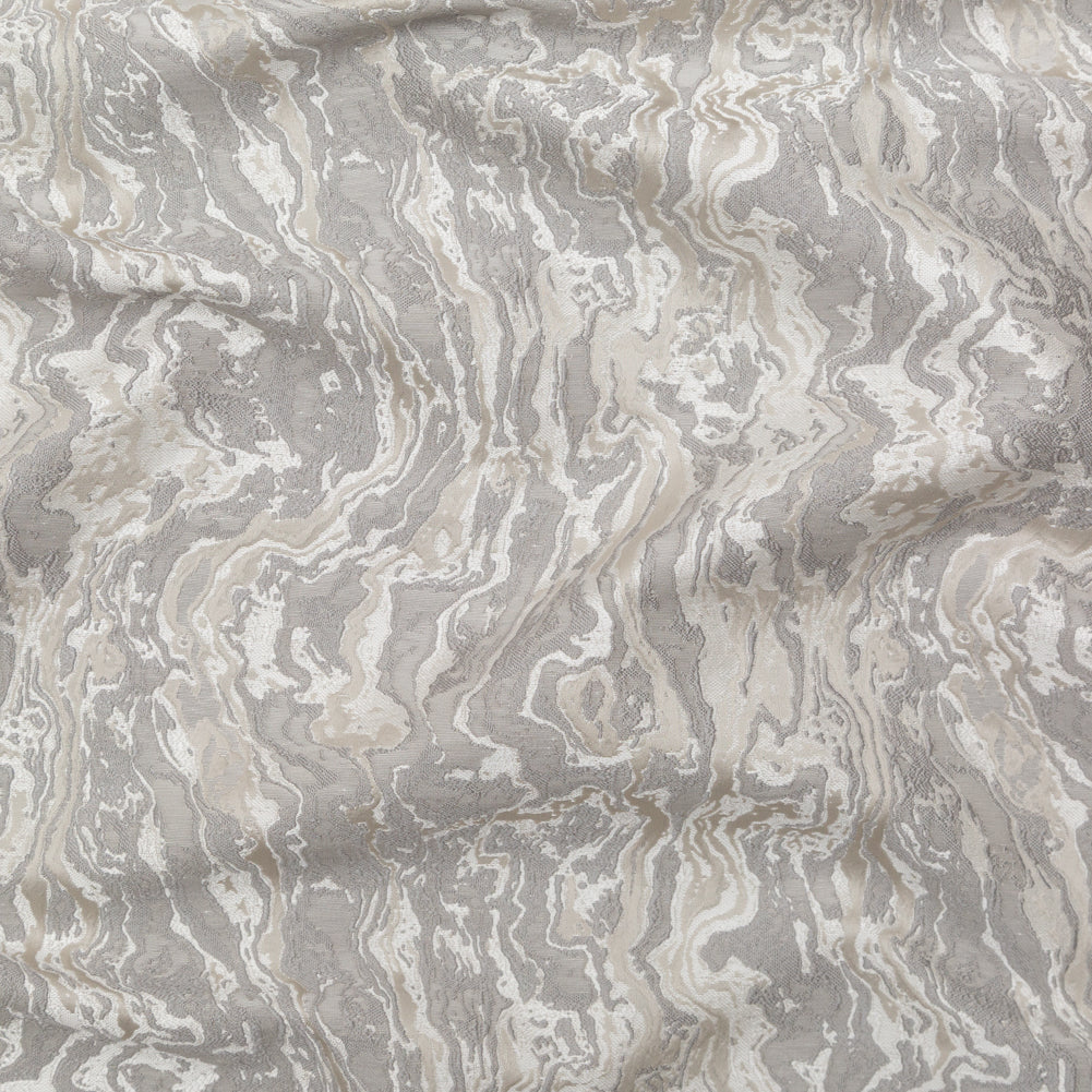 Home Decor Jacquard - Silver Sedimentary Rock Abstract - British Imported