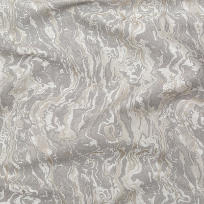 Home Decor Jacquard - Silver Sedimentary Rock Abstract - British Imported