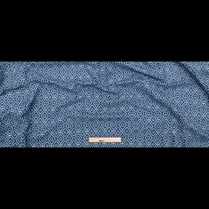 Chenille Jacquard - Denim Diamond Geometric - British Imported
