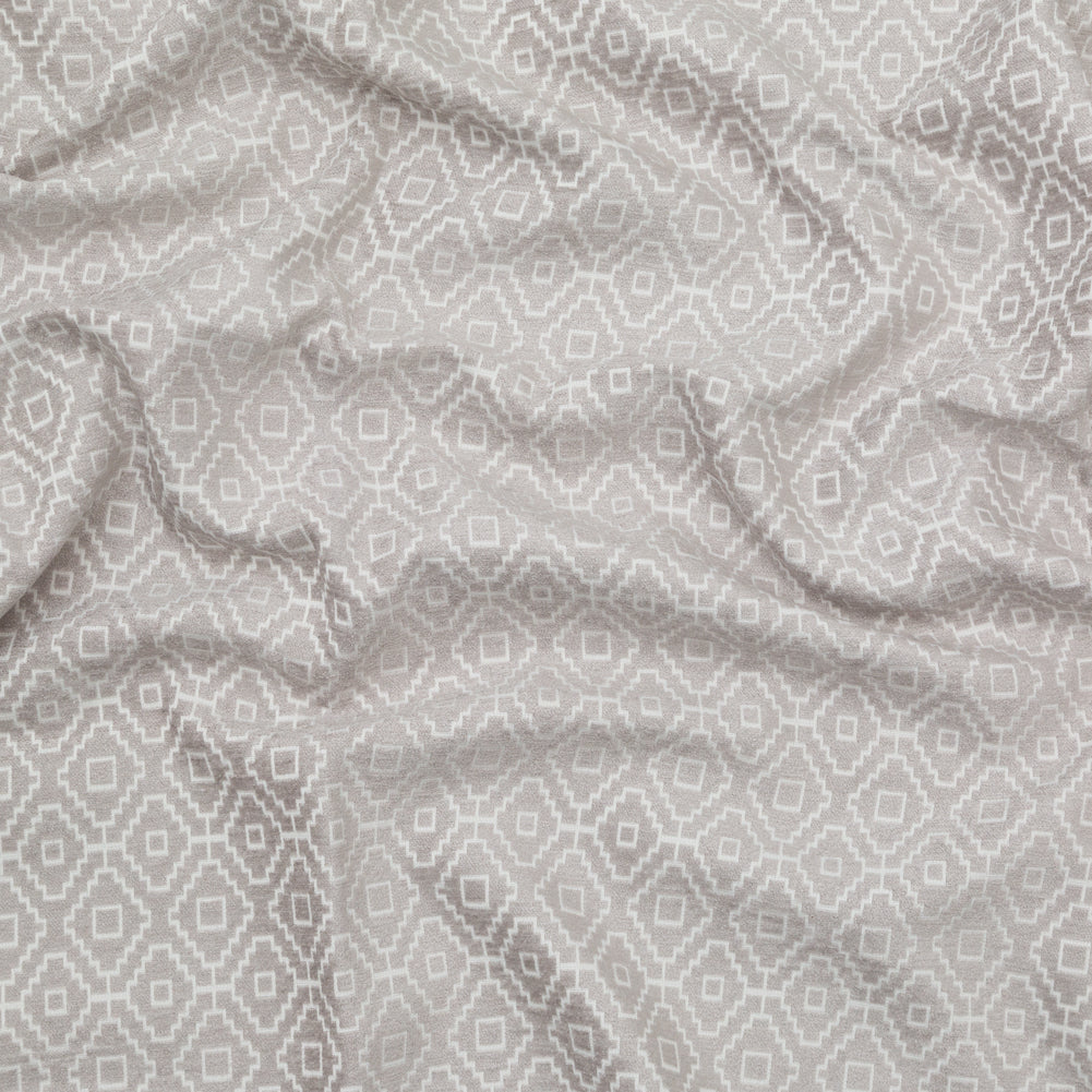 Chenille Jacquard - Dove Diamond Geometric - British Imported