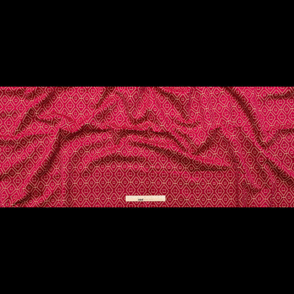 Chenille Jacquard - Raspberry Diamond Geometric - British Imported