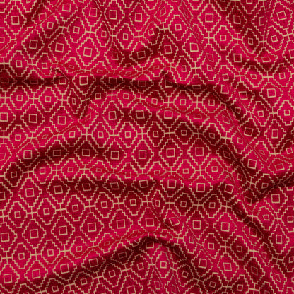 Chenille Jacquard - Raspberry Diamond Geometric - British Imported