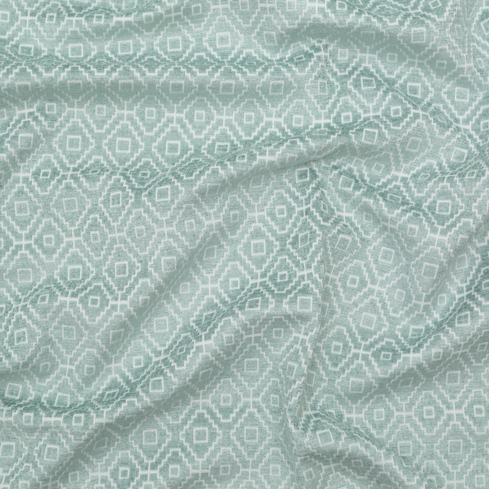 Chenille Jacquard - Spa Diamond Geometric - British Imported