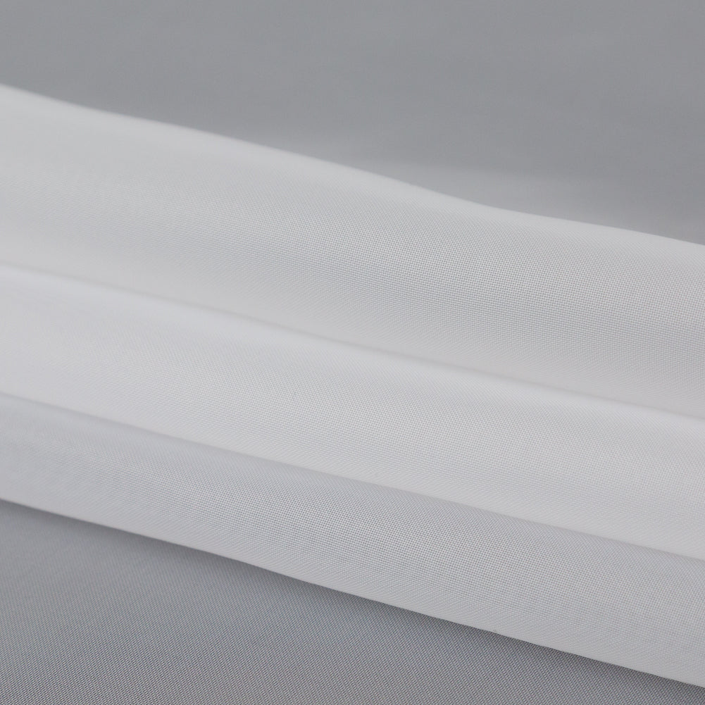 Smooth Drapery Sheers Fabric - Snow - British Imported Folded