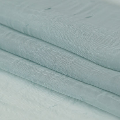 Wrinkled Drapery Sheer Fabric - Aqua - British Imported Folded