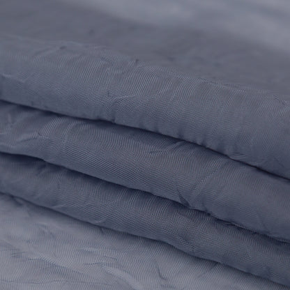 Wrinkled Drapery Sheer Fabric - Denim - British Imported Folded