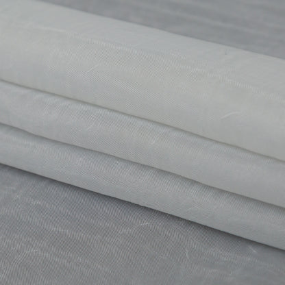 Wrinkled Drapery Sheer Fabric - Dove - British Imported Folded