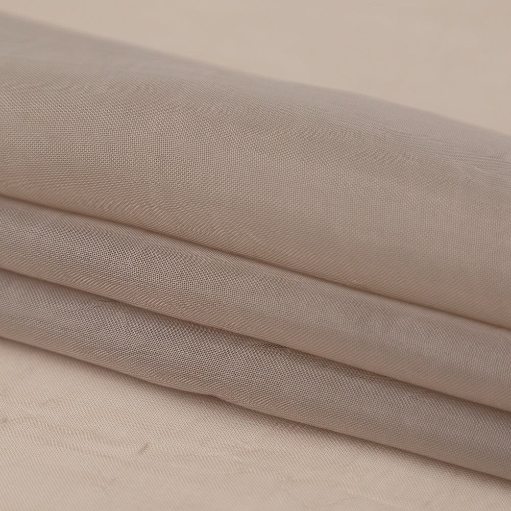Wrinkled Drapery Sheer Fabric - Fawn - British Imported Folded
