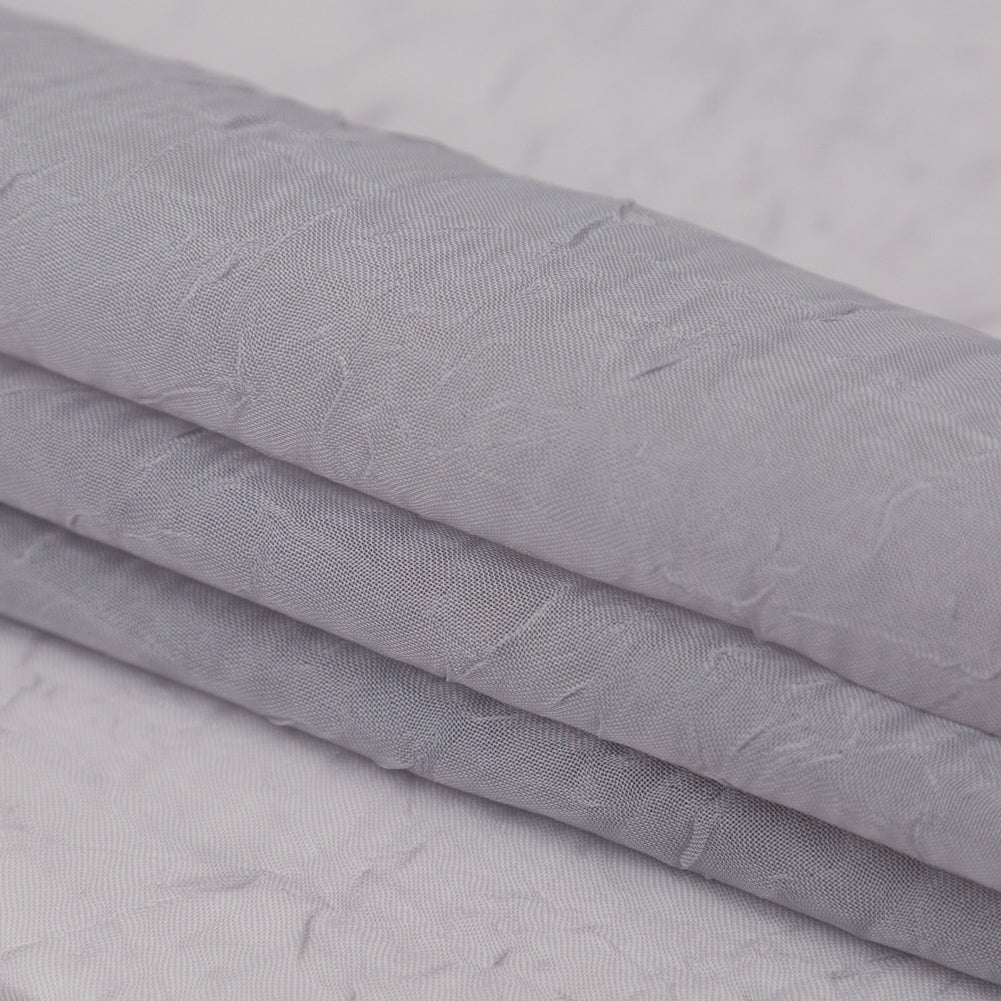 Wrinkled Drapery Sheer Fabric - Fog - British Imported Folded