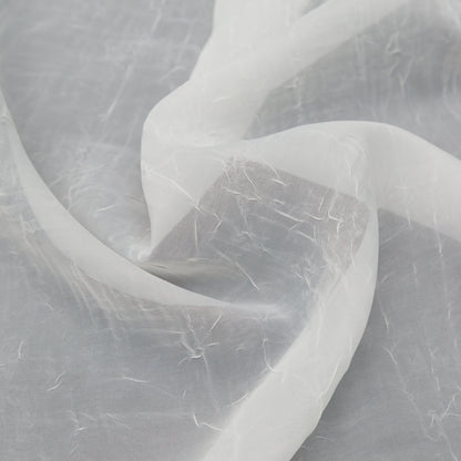 Wrinkled Drapery Sheer Fabric - Ivory - British Imported Detail