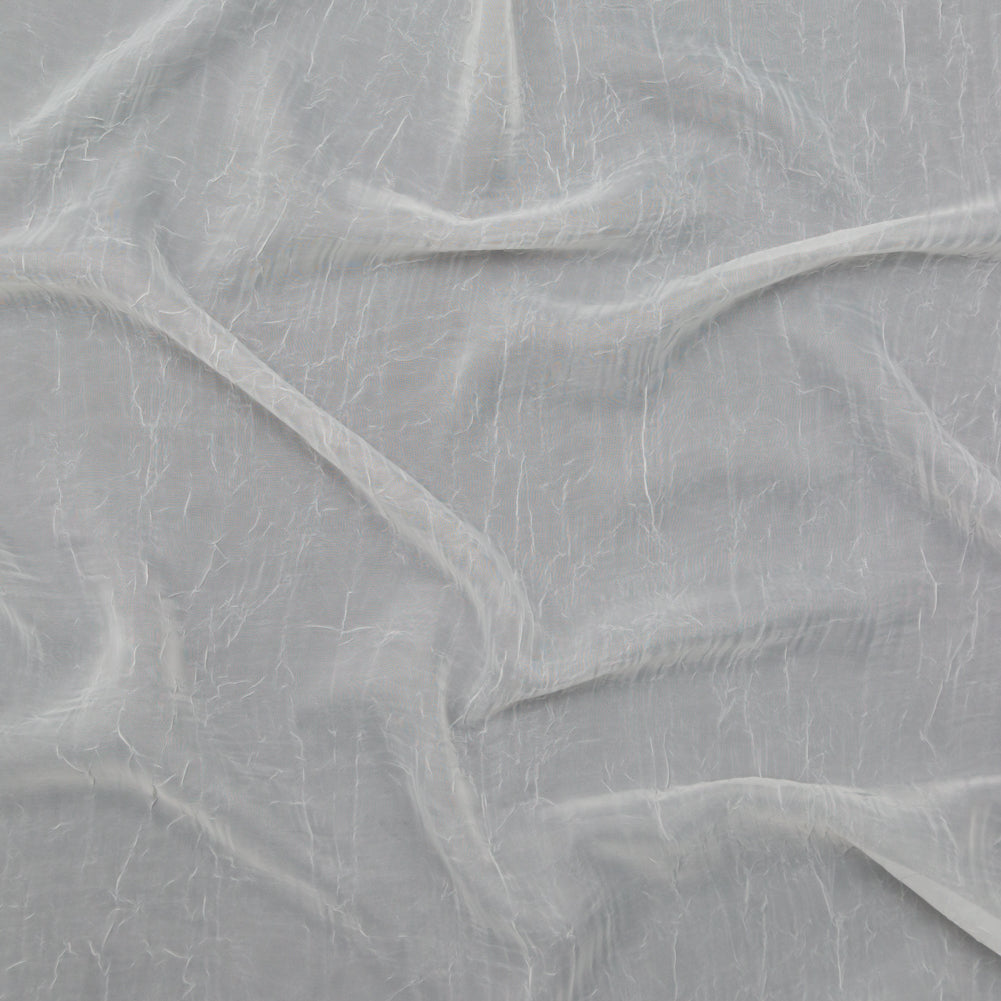 Wrinkled Drapery Sheer Fabric - Ivory - British Imported