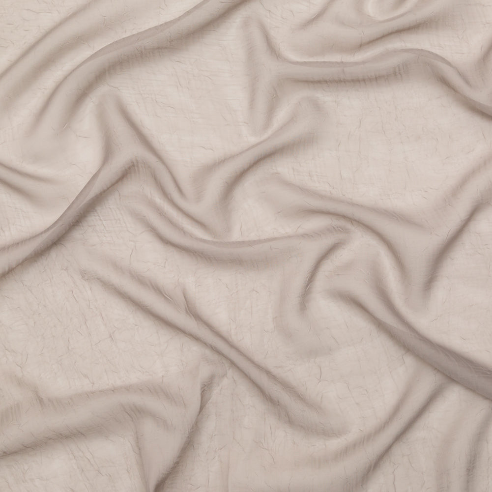 Wrinkled Drapery Sheer Fabric - Otter - British Imported