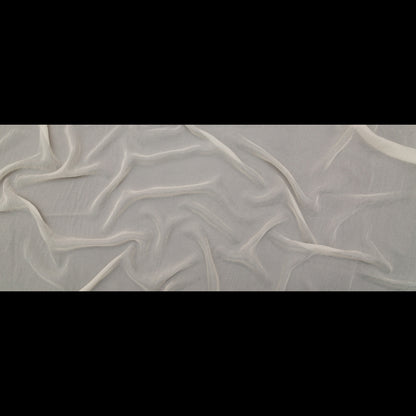 Wrinkled Drapery Sheer Fabric - Oyster - British Imported Full