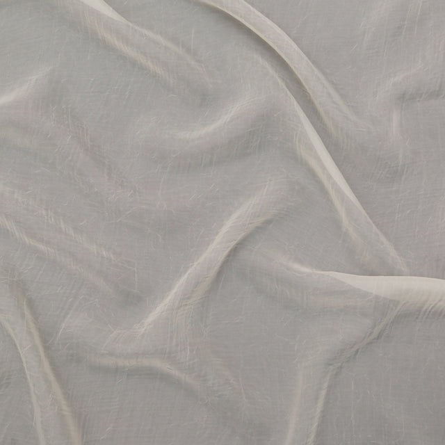 Wrinkled Drapery Sheer Fabric - Oyster - British Imported