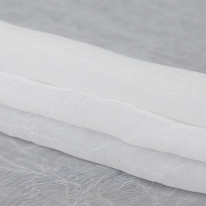 Wrinkled Drapery Sheer Fabric - Snow - British Imported Folded