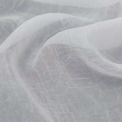 Wrinkled Drapery Sheer Fabric - Snow - British Imported Detail