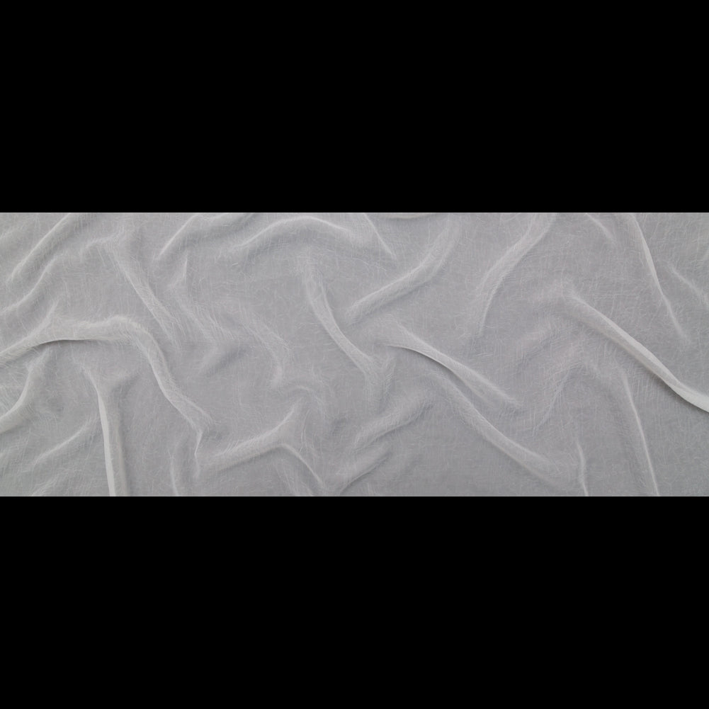 Wrinkled Drapery Sheer Fabric - Snow - British Imported Full