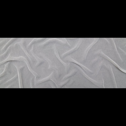 Wrinkled Drapery Sheer Fabric - Snow - British Imported Full