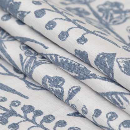 British Imported Denim Floral Blended Jacquard