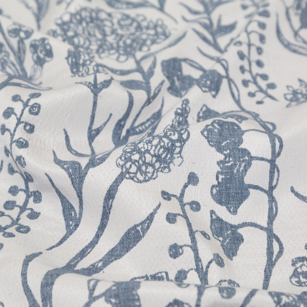 British Imported Denim Floral Blended Jacquard