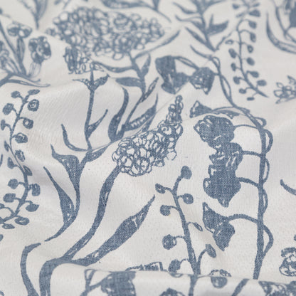 British Imported Denim Floral Blended Jacquard