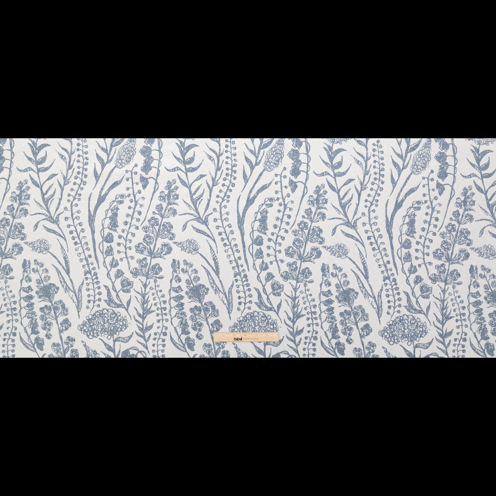 British Imported Denim Floral Blended Jacquard