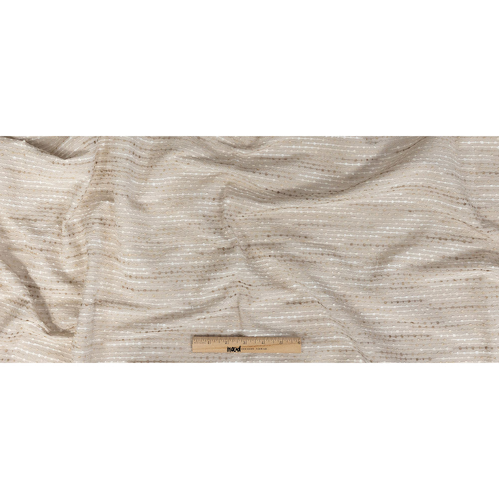 Drapery Faille with Raised Woven Stripes - Oyster British Imported Full
