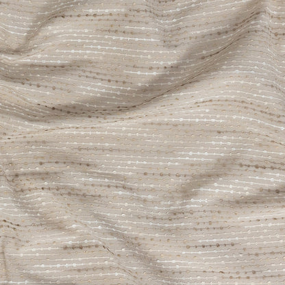 Drapery Faille with Raised Woven Stripes - Oyster British Imported