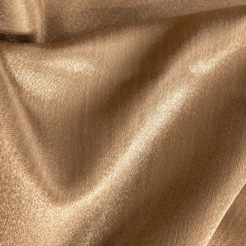 Home Decor Polyester Satin - Caramel - British Imported Detail