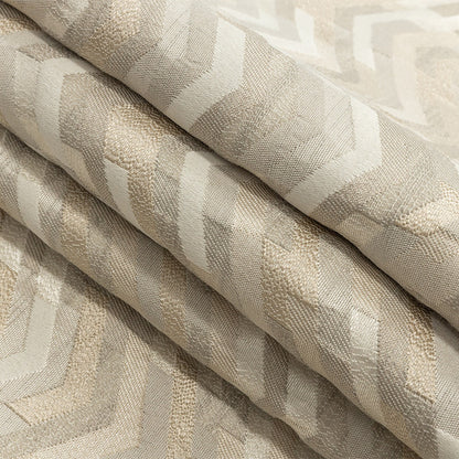 Polyester Jacquard - Linen Tactile Zig Zags - British Imported Folded
