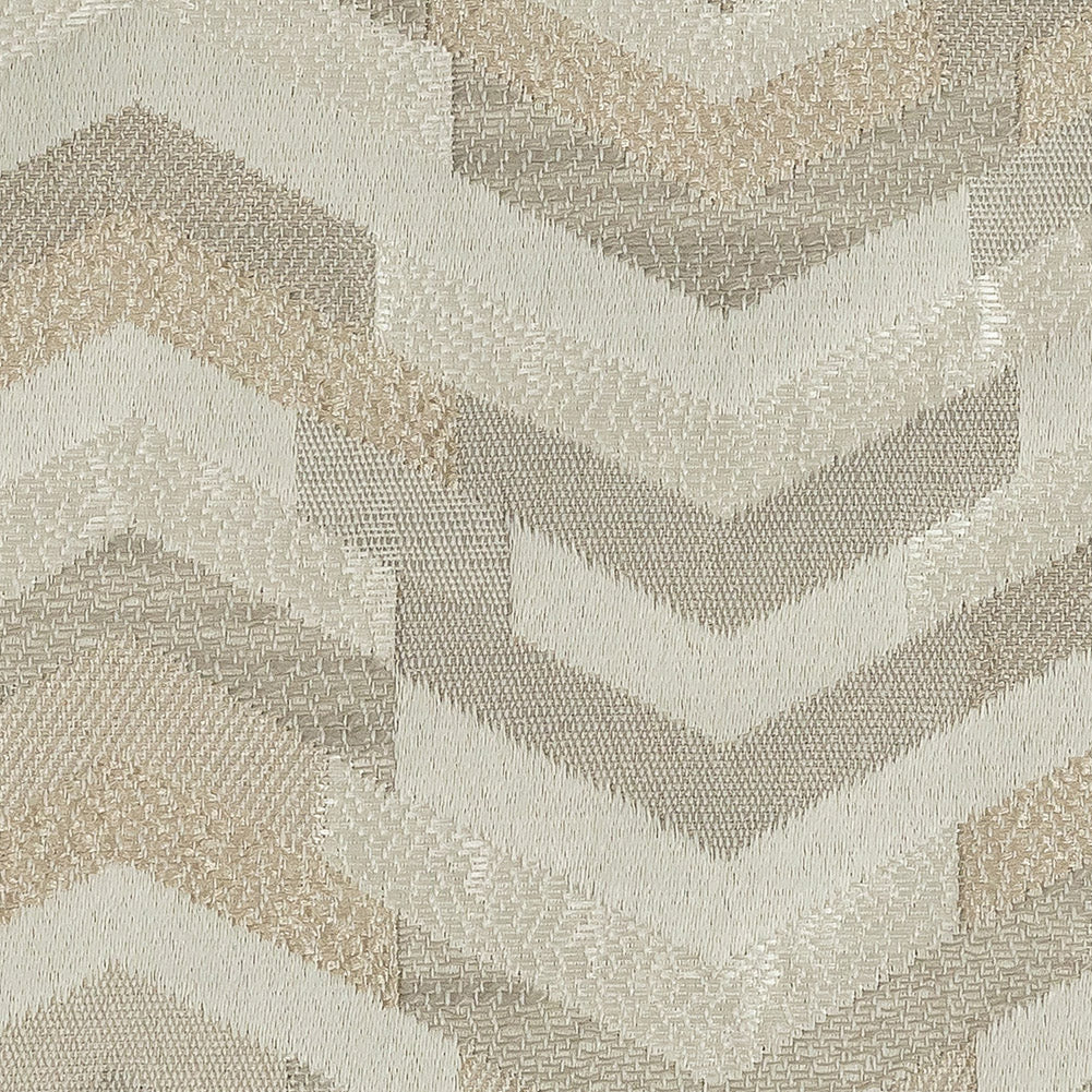 Polyester Jacquard - Linen Tactile Zig Zags - British Imported Detail