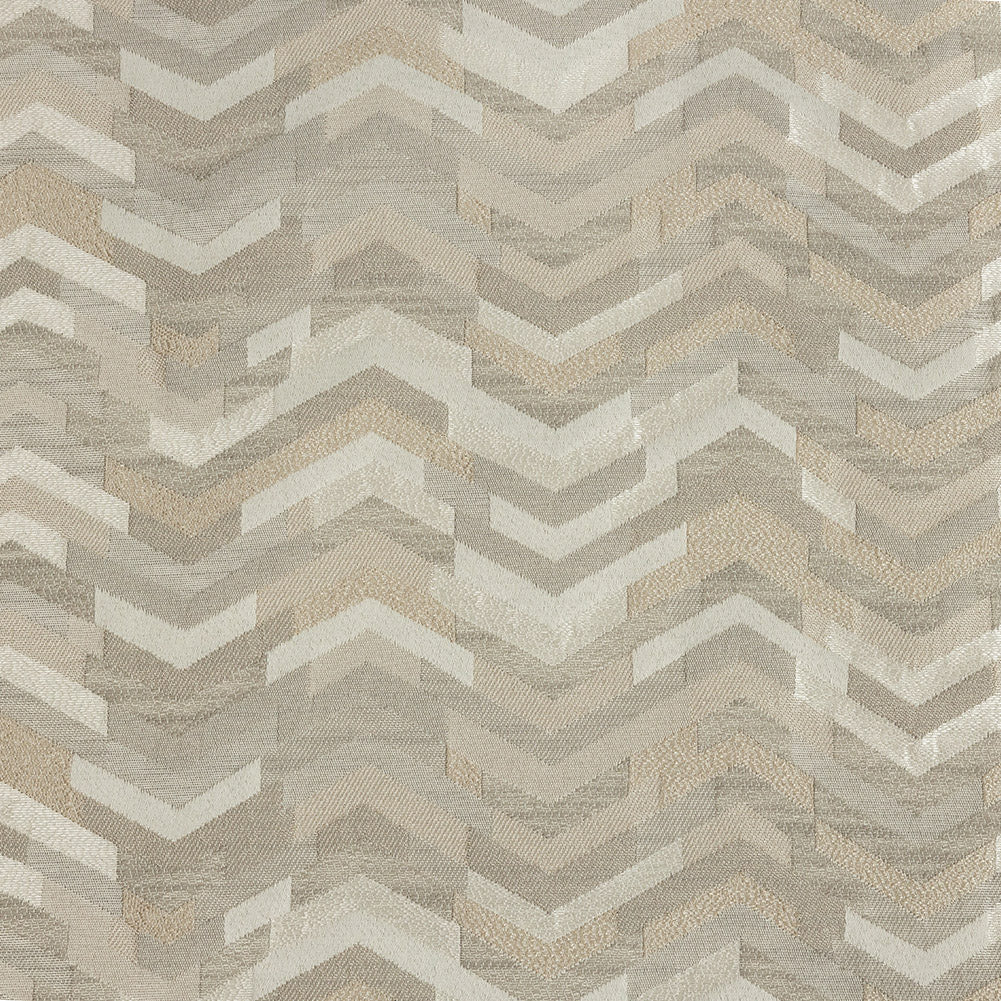 Polyester Jacquard - Linen Tactile Zig Zags - British Imported
