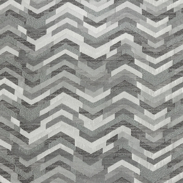 Polyester Jacquard - Silver Tactile Zig Zags - British Imported