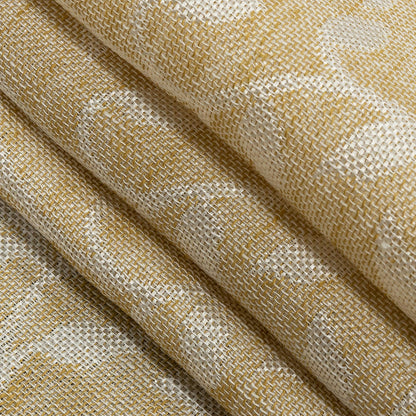 Drapery Jacquard Double Wide 118" - Ochre Foliage - British Imported Folded
