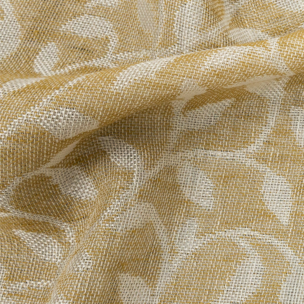 Drapery Jacquard Double Wide 118" - Ochre Foliage - British Imported Detail