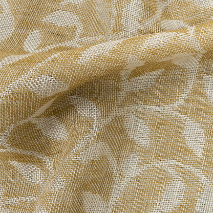 Drapery Jacquard Double Wide 118" - Ochre Foliage - British Imported Detail