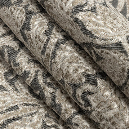 Drapery Jacquard - Silver Dense Floral - British Imported Folded