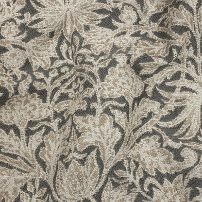 Drapery Jacquard - Silver Dense Floral - British Imported