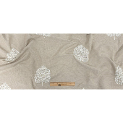 Embroidered Drapery Woven - Linen Foliage - British Imported Full