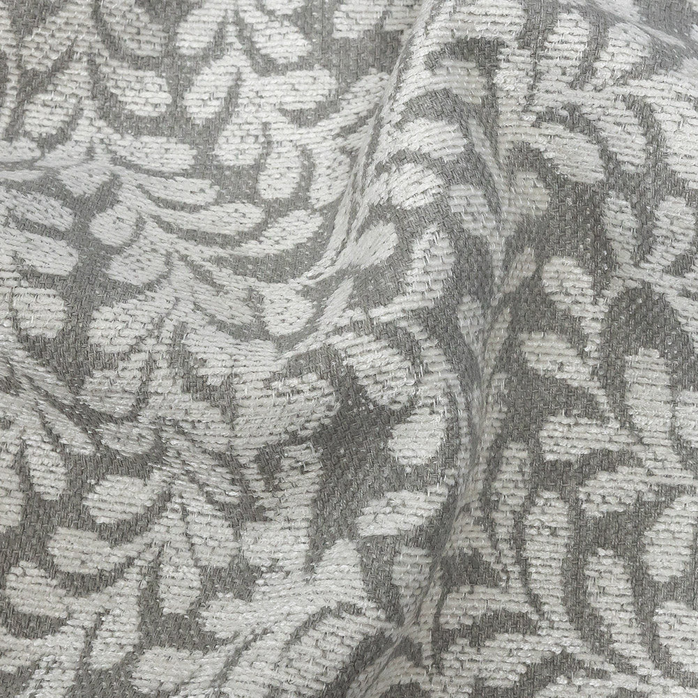 Chenille Jacquard - Mist Leafy Willow - British Imported Detail