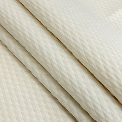 Drapery Jacquard - Ivory Diamond Quilted - British Imported Folded