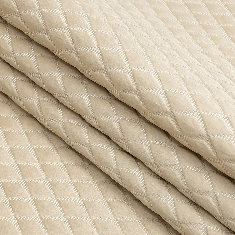 Satin-Faced Jacquard - Gold Shadow Diamonds - British Imported Folded