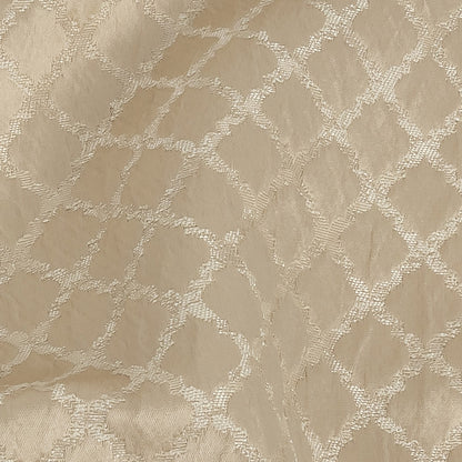 Drapery Jacquard - Champagne Moroccan Quatrefoil - British Imported Detail