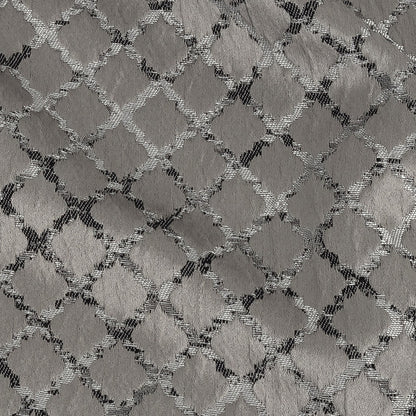 Drapery Jacquard - Graphite Moroccan Quatrefoil - British Imported Detail
