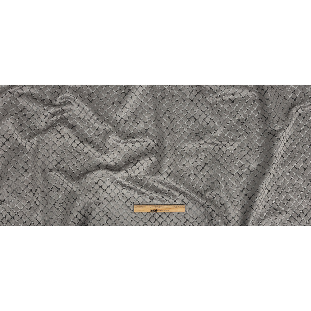 Drapery Jacquard - Graphite Moroccan Quatrefoil - British Imported Full